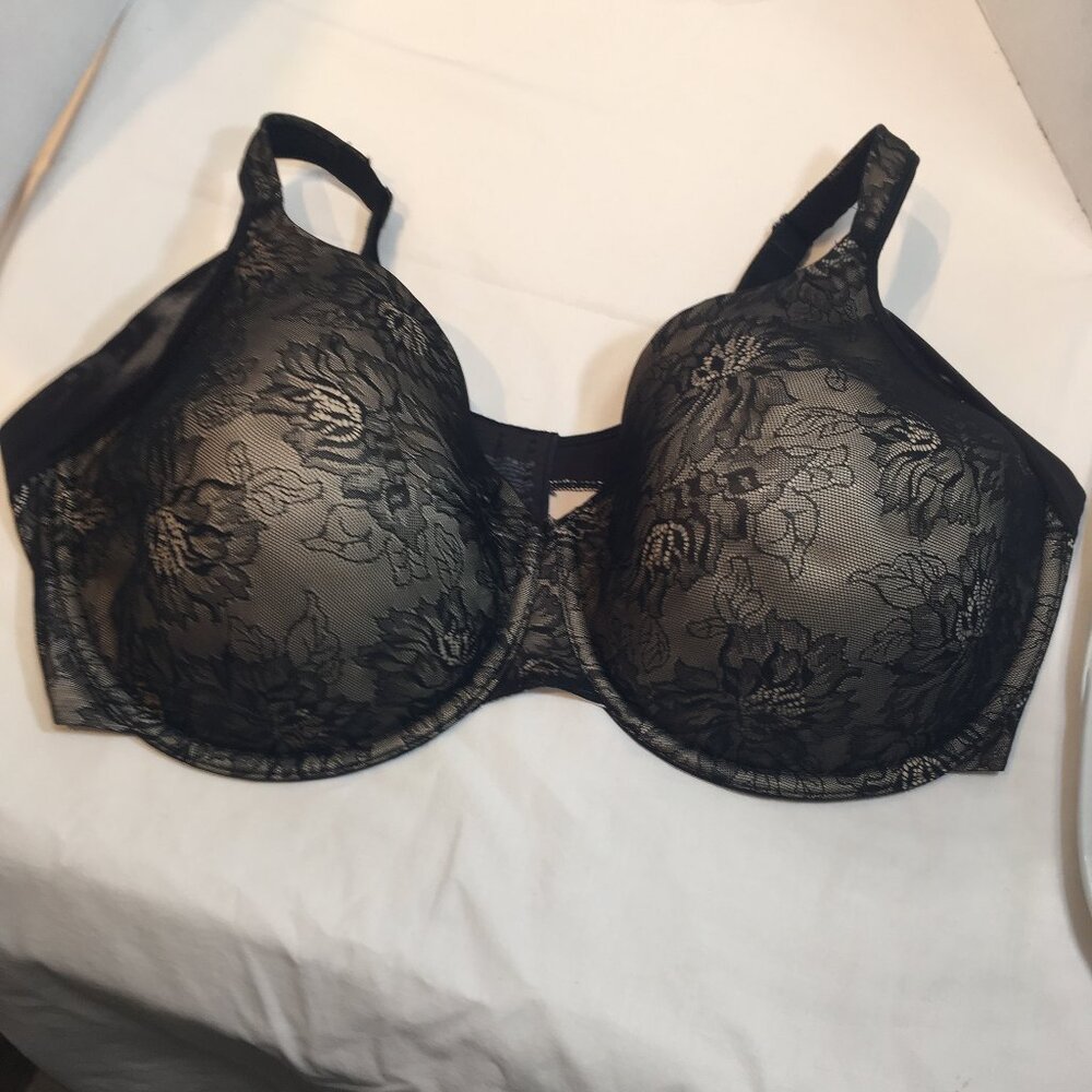 44DDD Bali One smooth U bra underwire  black & beige lightly padded